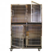 Cage de gardiennage en inox sur roulettes