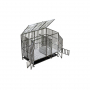 Cage double pliante sur roues avec séparation amovible – inox 304