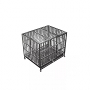 Cage pliante en acier inoxydable pour chien avec roues