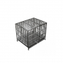 Cage pliante en acier inoxydable pour chien avec roues