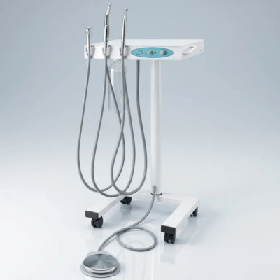 Chariot dentaire vétérinaire pneumatique pour 3 instruments