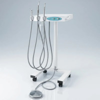 Chariot dentaire vétérinaire pneumatique pour 3 instruments