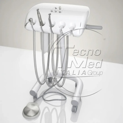 Chariot dentaire vétérinaire pneumatique pour 5 instruments