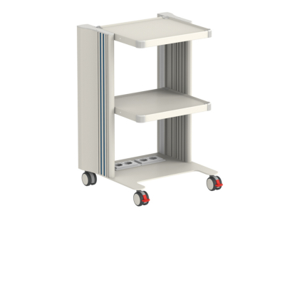 Chariot avec 2 tablettes de 40 X 36 cm et 4 prises d'alimentation