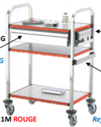 Chariot de soins avec 3 plateaux