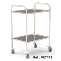 Chariot de soins en Inox avec 2 plateaux Chariot de soins en Inox avec 2 plateaux