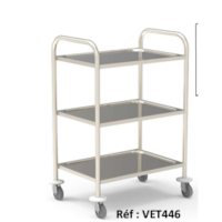 Chariot de soins en Inox avec 3 plateaux Chariot de soins en Inox avec 3 plateaux