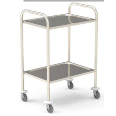 Chariot de soins soudés sous argon avec 2 plateaux