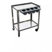 Chariot inox en acier AISI 304 avec tiroir compartimenté