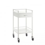 Chariot Médical polyvalent en acier inoxydable à 2 niveaux avec ou sans tiroirs - Largeur 49 cm