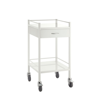 Chariot Médical polyvalent en acier inoxydable à 2 niveaux avec ou sans tiroirs - Largeur 49 cm
