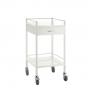Chariot Médical polyvalent en acier inoxydable à 2 niveaux avec ou sans tiroirs - Largeur 49 cm
