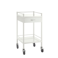Chariot Médical polyvalent en acier inoxydable à 2 niveaux avec ou sans tiroirs - Largeur 49 cm Chariot Médical polyvalent en acier inoxydable à 2 niveaux avec ou sans tiroirs - Largeur 49 cm