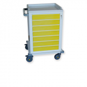 Chariot modulaire en acier peint ou inox avec tiroirs 