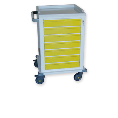 Chariot modulaire en acier peint ou inox avec tiroirs 