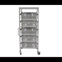 Chariot simple colonne avec une tablette, des glissières et des bacs à lèvres