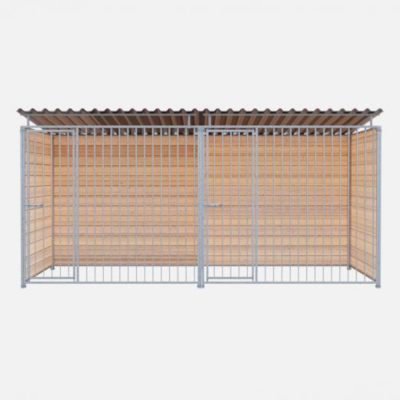 Chenil bois évolutif PROTECTA MKS - 4 X 2 m - Barreaux