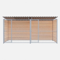Chenil bois MKS double avec 1 séparation, 2 portes - 4 X 2 m - Grillage Chenil bois MKS double avec 1 séparation, 2 portes - 4 X 2 m - Grillage