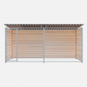 Chenil bois  PROTECTA  MKS évolutif - 4 x 2 m - Grillage