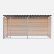 Chenil bois  PROTECTA  MKS évolutif - 4 x 2 m - Grillage