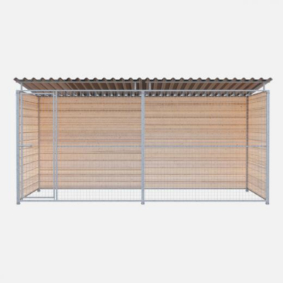 Chenil bois  PROTECTA  MKS évolutif - 4 x 2 m - Grillage