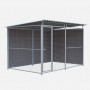 Chenil d'angle en composite WPC et panneaux grillage MKS - 3 x 2 m