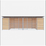 Chenil  en bois - 6 x 2 m – Grillage