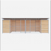 Chenil  en bois - 6 x 2 m – Grillage
