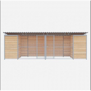 Chenil  en bois - 6 x 2 m – Grillage