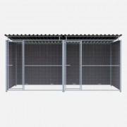 Chenil en composite - Une séparation et 2 portes - 4 X 2 m - Grillage
