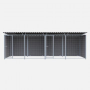 Chenil en composite - Une séparation et 2 portes - 6 X 2 m - Barreaux