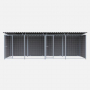 Chenil en composite - Une séparation et 2 portes - 6 X 2 m - Barreaux