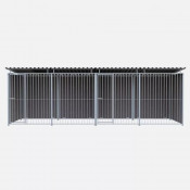 Chenil en composite - Une séparation et 2 portes -6 X 2 m - Grillage