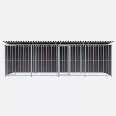 Chenil en composite - Une séparation et 2 portes -6 X 2 m - Grillage