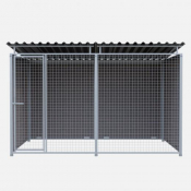Chenil en composite WPC - 3 X 2 m - Grillage