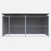 Chenil en composite WPC - 4 X 2 m - Grillage