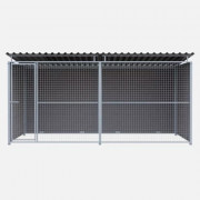 Chenil en composite WPC - 4 X 2 m - Grillage