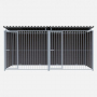 Chenil en composite WPC - 4 X 2 m - Une séparation et 2 portes  - Barreaux