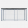 Chenil en kit métal - Une séparation et 2 portes - 4 x 2 m - Grillage