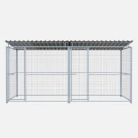 Chenil en kit métal - Une séparation et 2 portes - 4 x 2 m - Grillage Chenil en kit métal - Une séparation et 2 portes - 4 x 2 m - Grillage