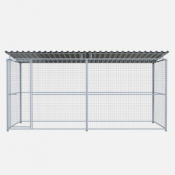 Chenil en kit métallique MKS - 4 x 2 m - Grillage