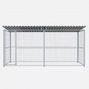 Chenil en kit métallique MKS - 4 x 2 m - Grillage
