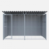 Chenil en métal avec façade en barreaux - 3 X 2 m