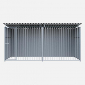 Chenil en métal avec façade en barreaux - 4 X 2 m