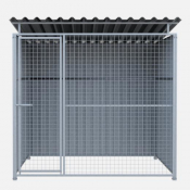 Chenil en métal avec façade en grillage - 2 X 2 m