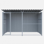 Chenil en métal avec façade en grillage - 3 X 2 m
