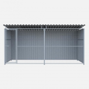 Chenil en métal avec façade en grillage - 4 X 2 m