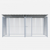 Chenil en métal -  Une séparation et 2 portes - 4 X 2 m - Barreaux