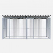 Chenil en métal -  Une séparation et 2 portes - 4 X 2 m - Barreaux