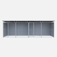 Chenil en métal - Une séparation et 2 portes - 6 X 2 m - Barreaux
